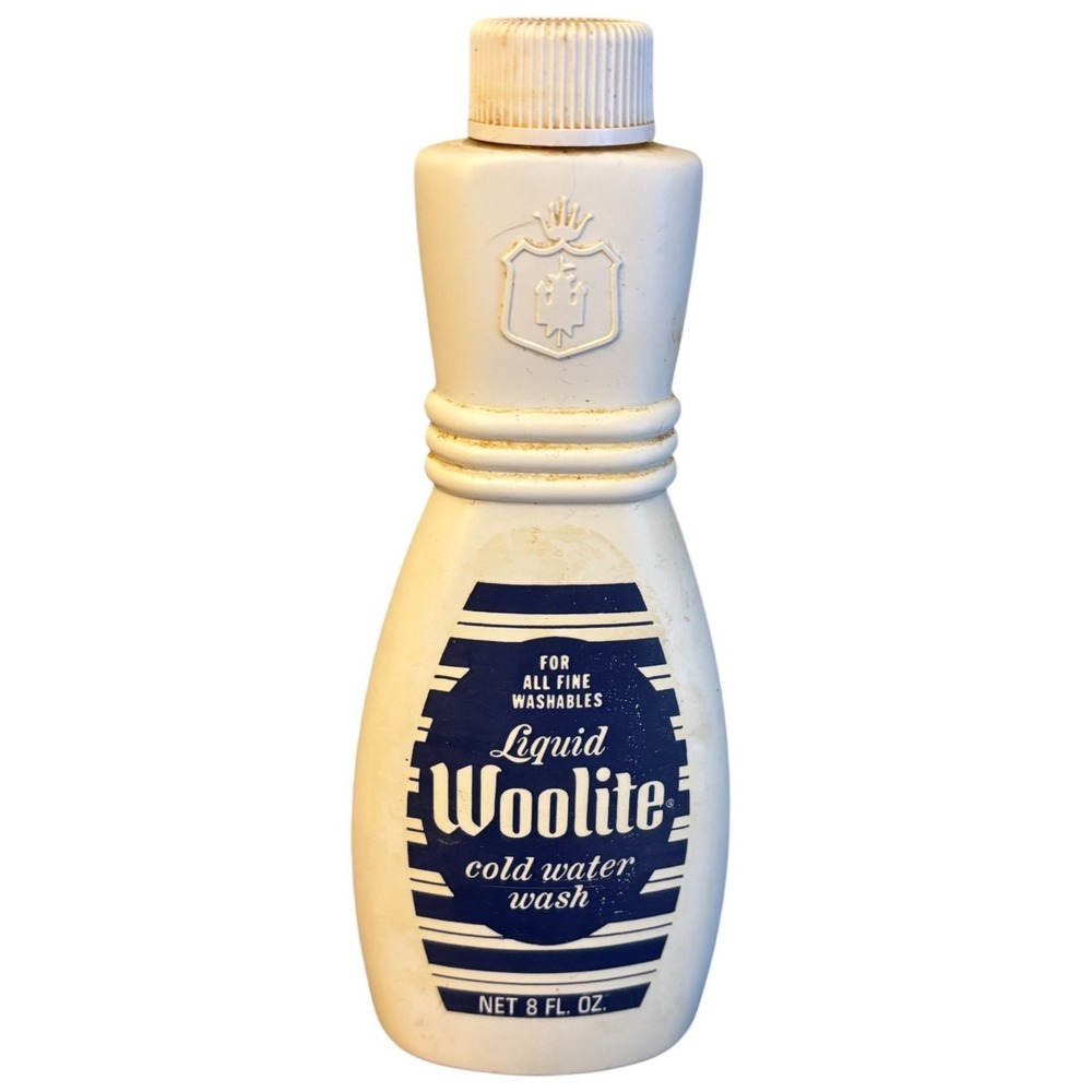 Vintage Liquid Woolite | Cold Water Wash Bottle | MCM Laundry Decor Prop USA